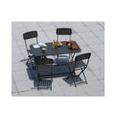Contini Garden Furniture Tavolo da giardino 110x70 cm con 4 sedie antracite in metallo