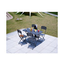 Contini Garden Furniture Tavolo da giardino 110x70 cm con 4 sedie antracite in metallo