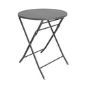 CONTINI Gartenmöbel Gartentisch Rund mit 2 Stühlen Metall anthrazit