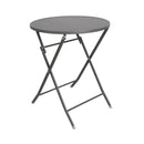 CONTINI Gartenmöbel Gartentisch Rund mit 2 Stühlen Metall anthrazit