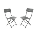 CONTINI Gartenmöbel Gartentisch Rund mit 2 Stühlen Metall anthrazit