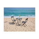 CONTINI Gartenmöbel Gartentisch Rund mit 2 Stühlen Metall anthrazit