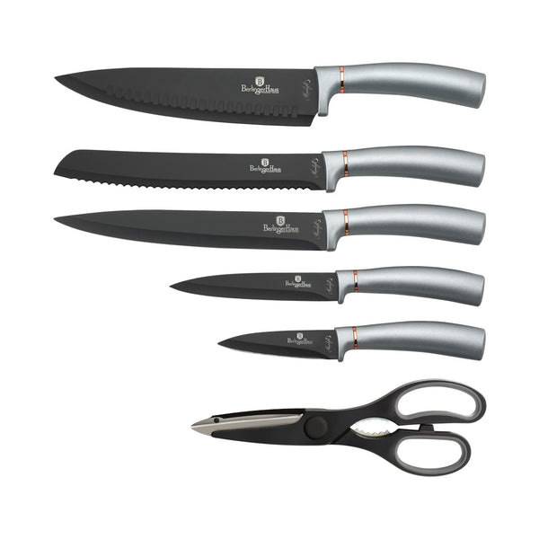 Berlinger Haus Küchenbarf Haus 7-piece knife set with stainless steel stand Moonlight Collection