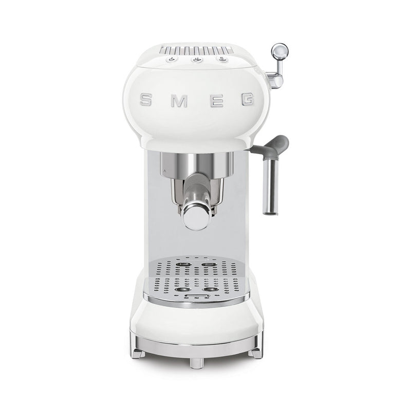 SMEG Kaffeemaschinen ECF01WHEU Espressomaschine mit Siebträger weiss 50`Style