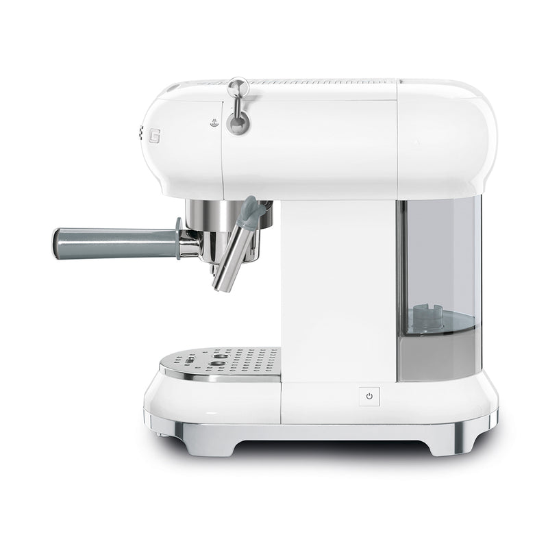 SMEG Kaffeemaschinen ECF01WHEU Espressomaschine mit Siebträger weiss 50`Style