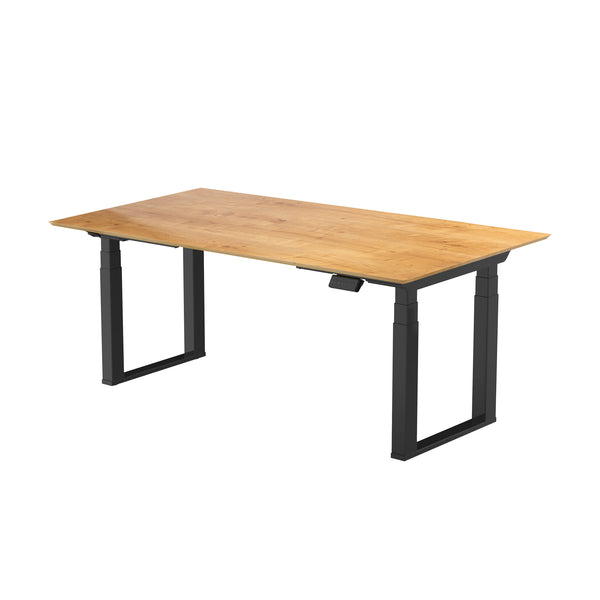 Contini office furniture height adjustable office table 1.6x0.8m rectangular oak | Frame ET223Q black