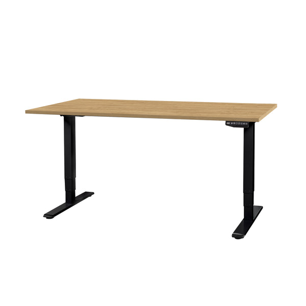 Contini office furniture height adjustable office table 2.0x0.9m oak / frame ET225E black RAL 9005