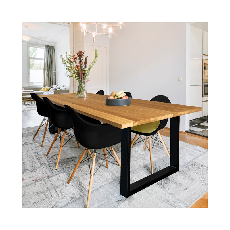 Table à manger meubles de vie contini säntis chêne massif 200 x 90 x 75 cm