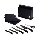 Berlinger Haus Küchenfarf Haus Messerset con stand e tagliere Black Rose Collection