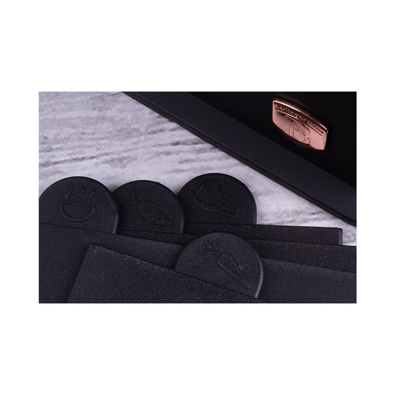 Berlinger Haus Küchenbarf Haus Messerset with stand and cutting board Black Rose Collection