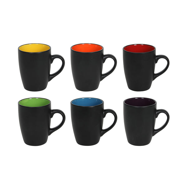 Tavola Küchenbedarf Tasse 340ml schwarz innen farbig 6 Stück
