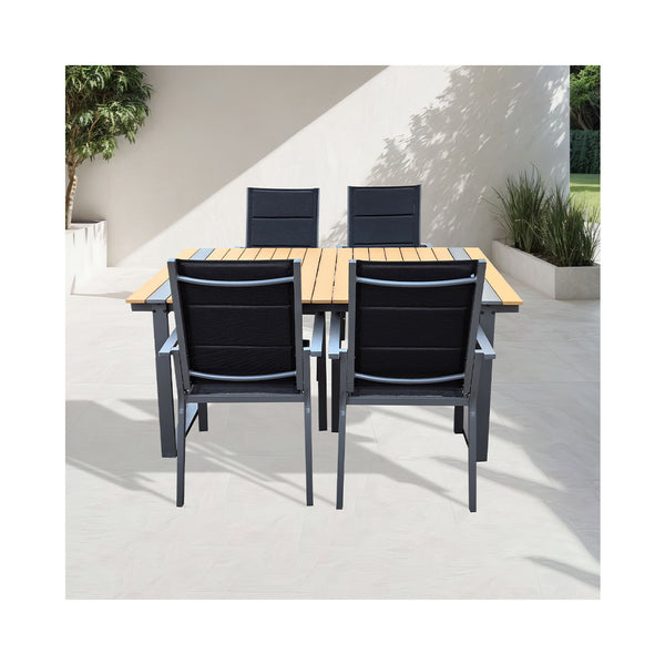 Contini garden furniture garden table set 160x90cm with 4 chairs