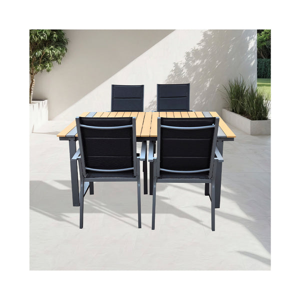 Contini garden furniture garden table set 180x90xm with 4 chairs