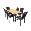 Contini garden furniture garden table set 180x90xm with 6 chairs