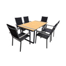Contini garden furniture garden table set 180x90xm with 6 chairs