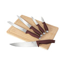 Berlinger Haus Küchenbarf Haus 6-part knife set with bamboo cutting board Matt Bordeaux Leonardo Collection