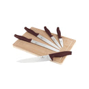 Berlinger Haus Küchenbarf Haus 6-part knife set with bamboo cutting board Matt Bordeaux Leonardo Collection
