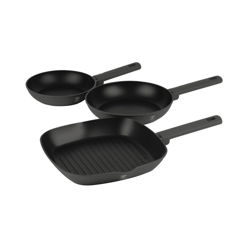 Berlinger Haus Küchenfarf House 3-part frying pans set Ø 20/24cm + 28 grill pan Matt Anthracite Collection