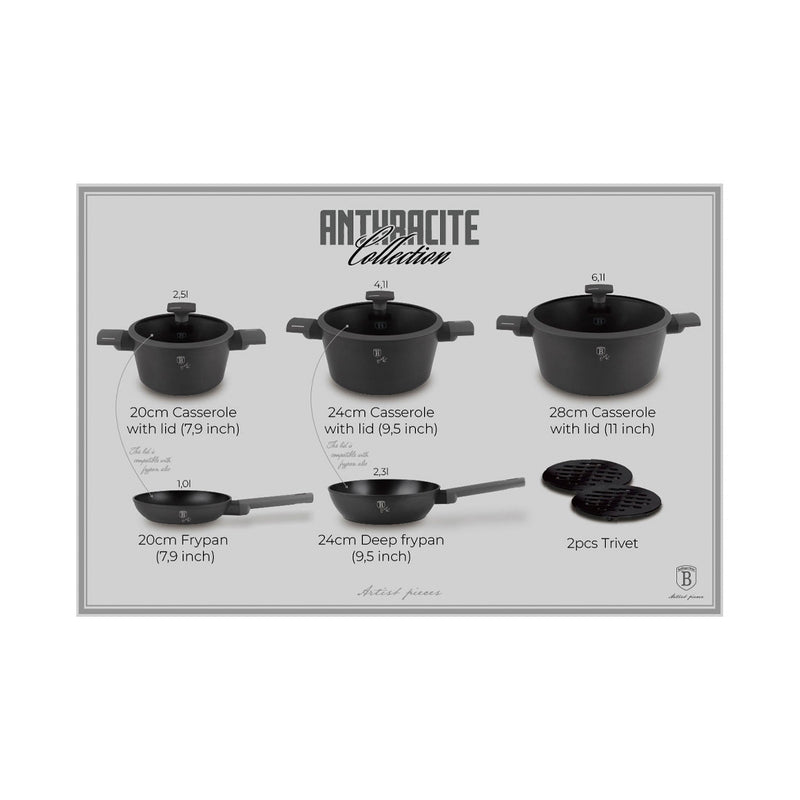 Berlinger Haus Küchenbarf Haus 10-part cooking harness set Matt Anthracite Collection