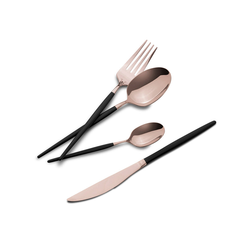 Berlinger Haus Küchenbedarf Haus Black Collection Matte 24 teiliges Besteckset black/rose-gold