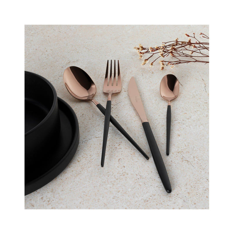 Berlinger Haus Küchenbedarf Haus Black Collection Matte 24 teiliges Besteckset black/rose-gold