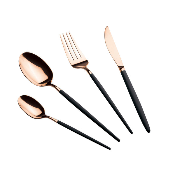 Berlinger Haus Küchenbedarf Haus Black Collection Matte 24 teiliges Besteckset black/rose-gold