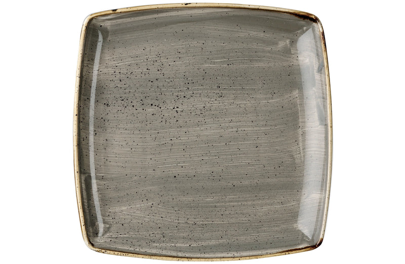 Piatto di Churchill Stonecast Square grigio in grana pepe 26,8x26,8 cm 343.004.006