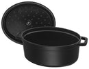 Staub Cocotte 27 cm, oval, Schwarz, Gusseisen 3.2l 40500-271-0