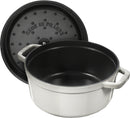 Staub Cocotte 24 cm, rund, Weisser Trüffel, Gusseisen 3.8l 40501-412-0