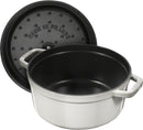 Staub Cocotte 28 cm, rund, Weisser Trüffel, Gusseisen 6.7l 40501-414-0
