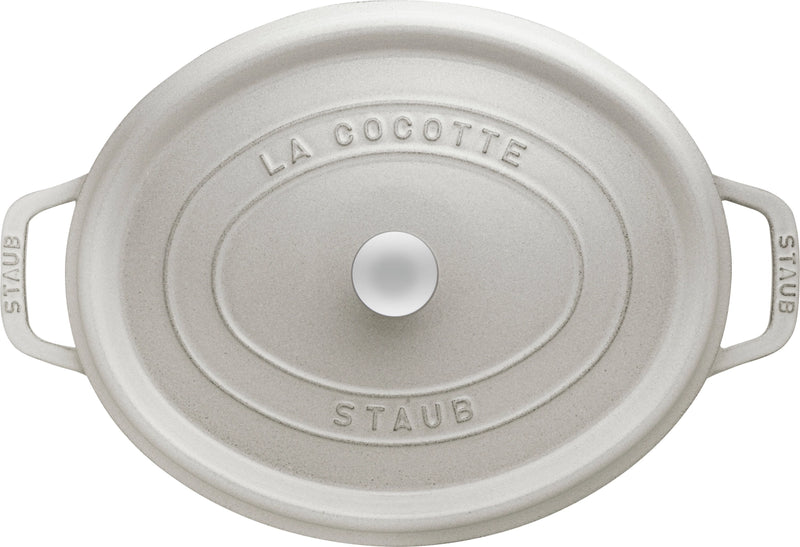 Staub Cocotte 33 cm, oval, Weisser Trüffel, Gusseisen 6.7l 40501-448-0