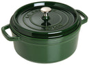 Staub Cocotte 26 cm, rund, Basilikum-Grün, Gusseisen 5.25l 40509-358-0