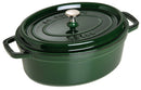 Staub Cocotte 31 cm, oval, Basilikum-Grün, Gusseisen 5.5l 40509-365-0
