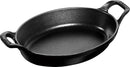 Dust baking dish 21 cm, oval, black, cast iron 40509-391-0
