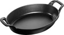 Dust baking dish 24 cm, oval, black, cast iron 40509-393-0