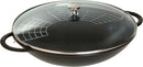 Staub Wok schwarz mit Glasdeckel 5.7lt., 37cm 40509-398-0