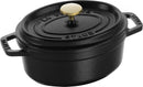 Staub Cocotte 15 cm, oval, Schwarz, Gusseisen 0.6l 40509-478-0