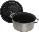Daub Cocotte 30 cm, round, graphite gray, cast iron 8.35L 40509-862-0