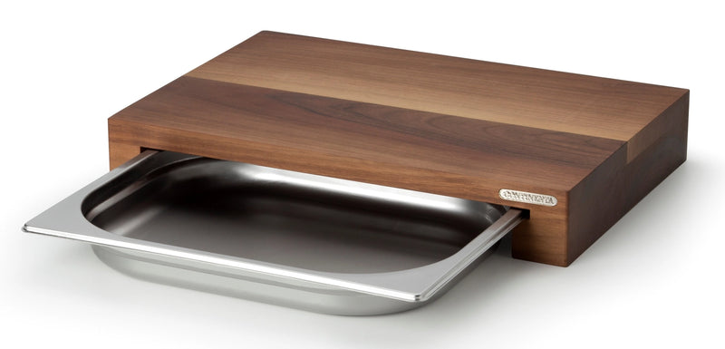 Continenta cutting board walnut with stainless steel drawer, 39x27x6 cm 4210
