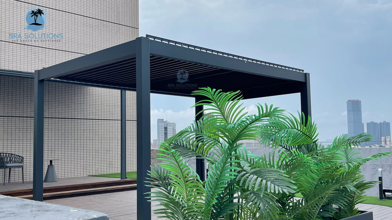 Solutions de spa Sky Pergola skymotion led en aluminium pergola 3m x 3m motorisé