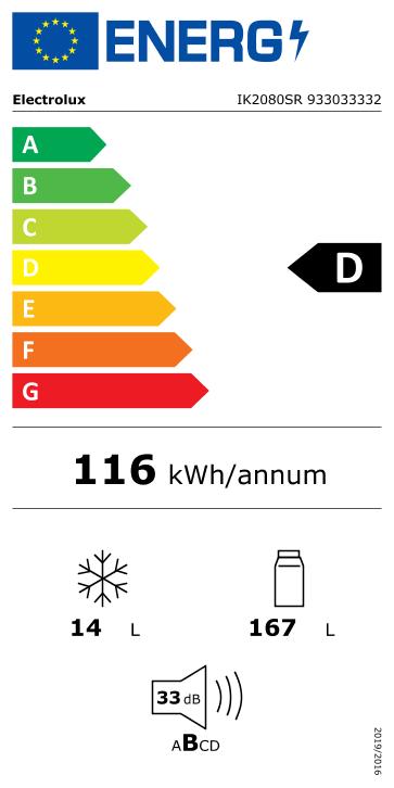 Réfrigérateur d'installation Electrolux avec congélateur IK2080SR