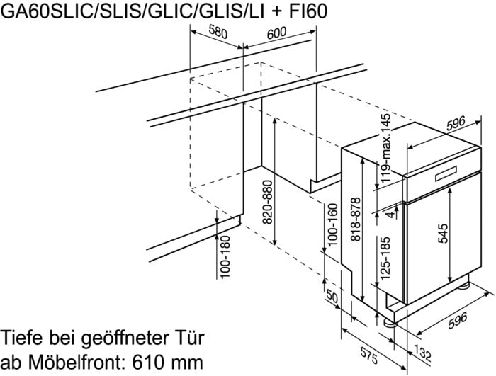 Electrolux Geschirrspüler Einbau GA60SLICCN, ComfortLift