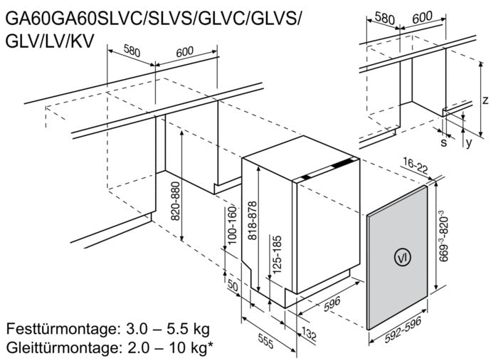 Electrolux Geschirrspüler Einbau GA60SLVC, ComfortLift