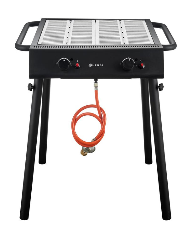 HENDI Gasgrill Xantos Black Schwarz, 9,5kW, 770x710x870mm