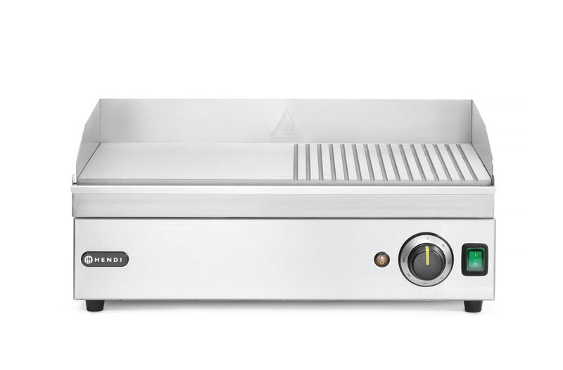 Hendi grill plate half grooved kitchen line 220-240v/2400W