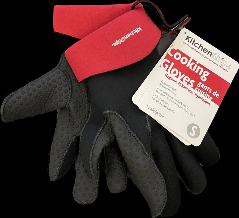 Cuisipro kitchen gloves size. S, 5 fingers, black red KG100201-11