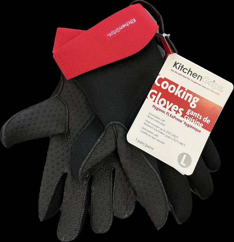 Cuisipro kitchen gloves size. L, 5 fingers, black red KG100202-11