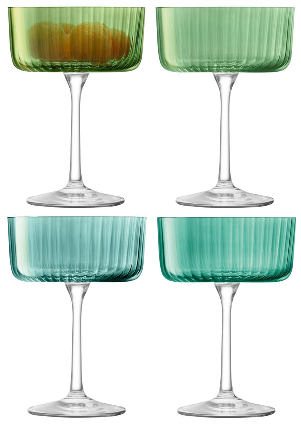 LSA Champagner/Cocktail Glass 4 Set Gems 230ml Jade Assort. Lsagm22
