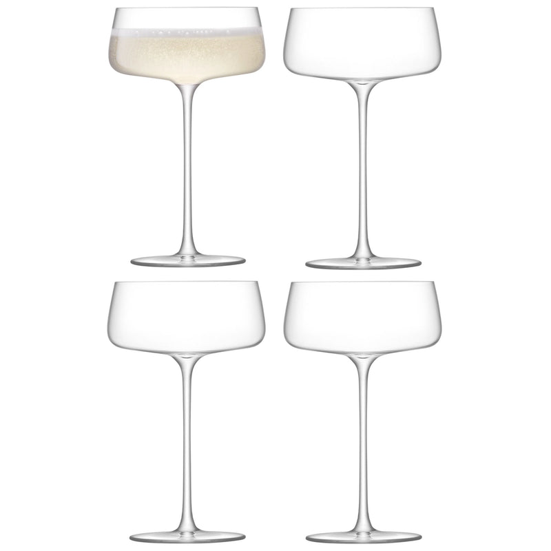 LSA Champagne Glass 4 Set Metropolitan 300ml Clear LSAMW06