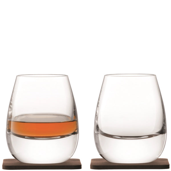 LSA 2 Set Whiskey Islay Becher 250ml - clear and walnut under the LSAWH04